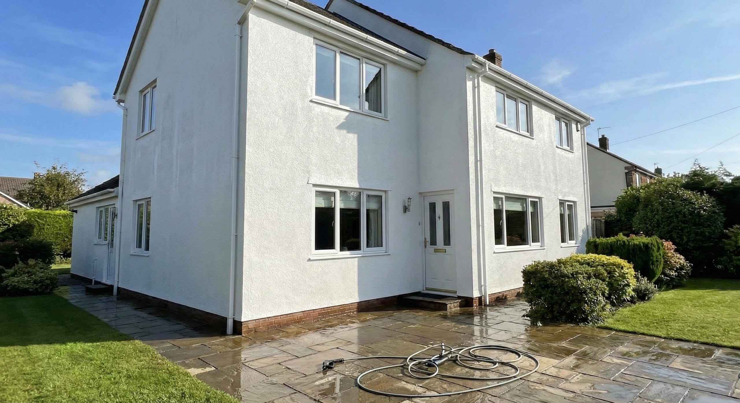 Lincoln gutter after professional cleaning - restored