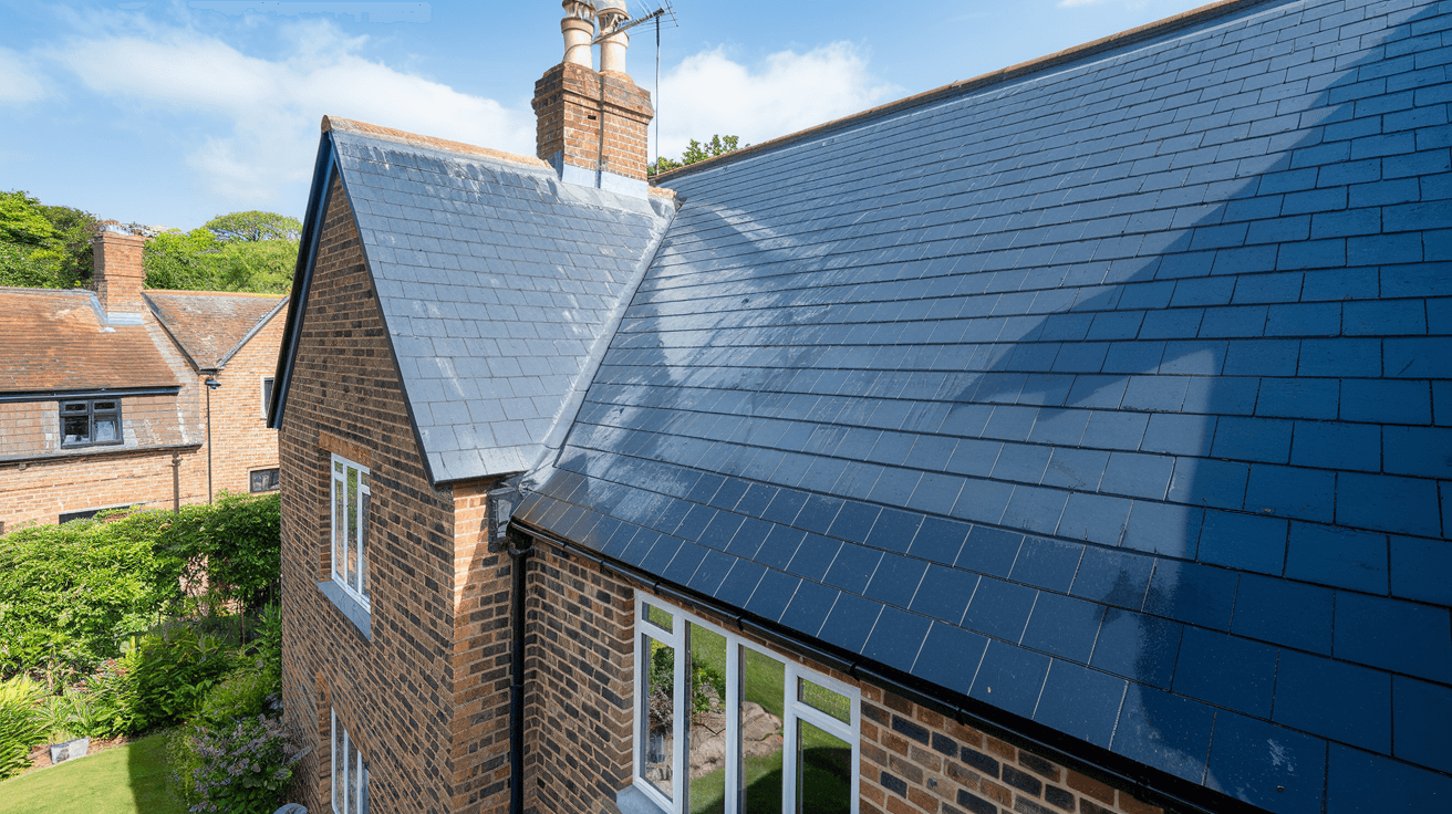 Clean roof after professional moss removal treatment in Lincolnshire